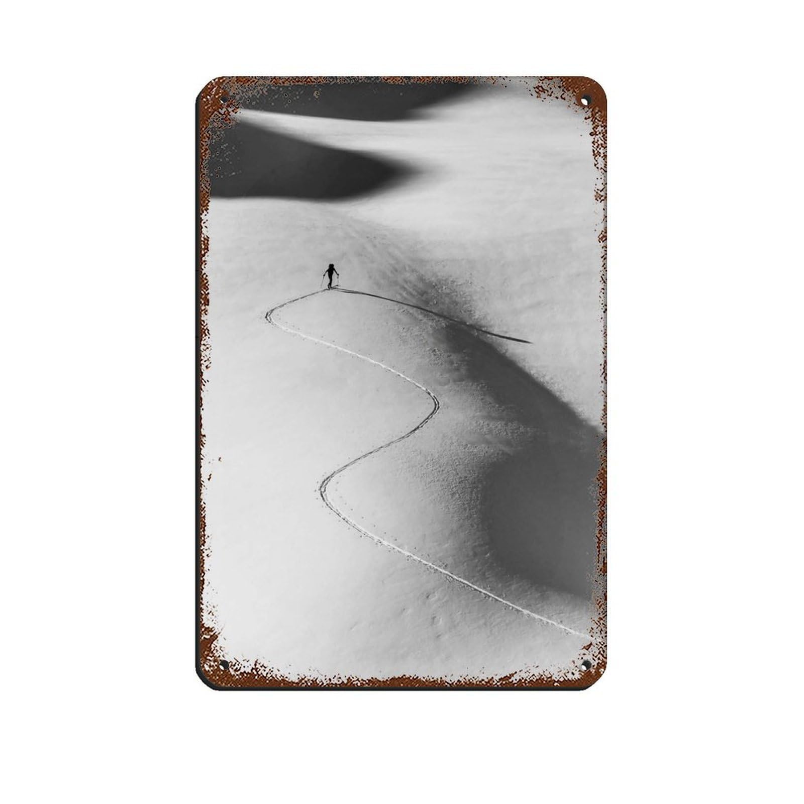 Vintage Apres Ski Photo Poster, Vintage Ski Art Tin Sign Vintage Metal Pub Club Cafe Bar Home Wall Art Decoration Poster Retro 8x12inch(20x30cm)