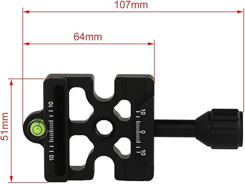 Miniatura 4 de Haoge CP-MAS Tornillo Perilla Adaptador Soporte para Liberación Rápida Placa QR Cámara Trípode Cabeza Esfera Monopod Cabeza Bola Ajuste Arca Swiss y