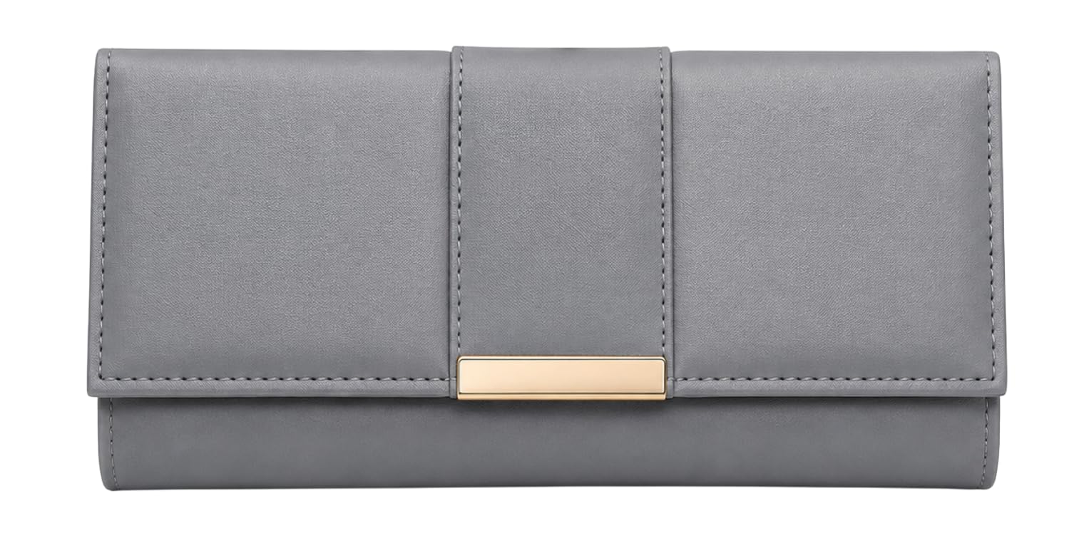 Stylish Faux Leather Women Clutch Wallet Purse Mobile Hand Bag-image-42