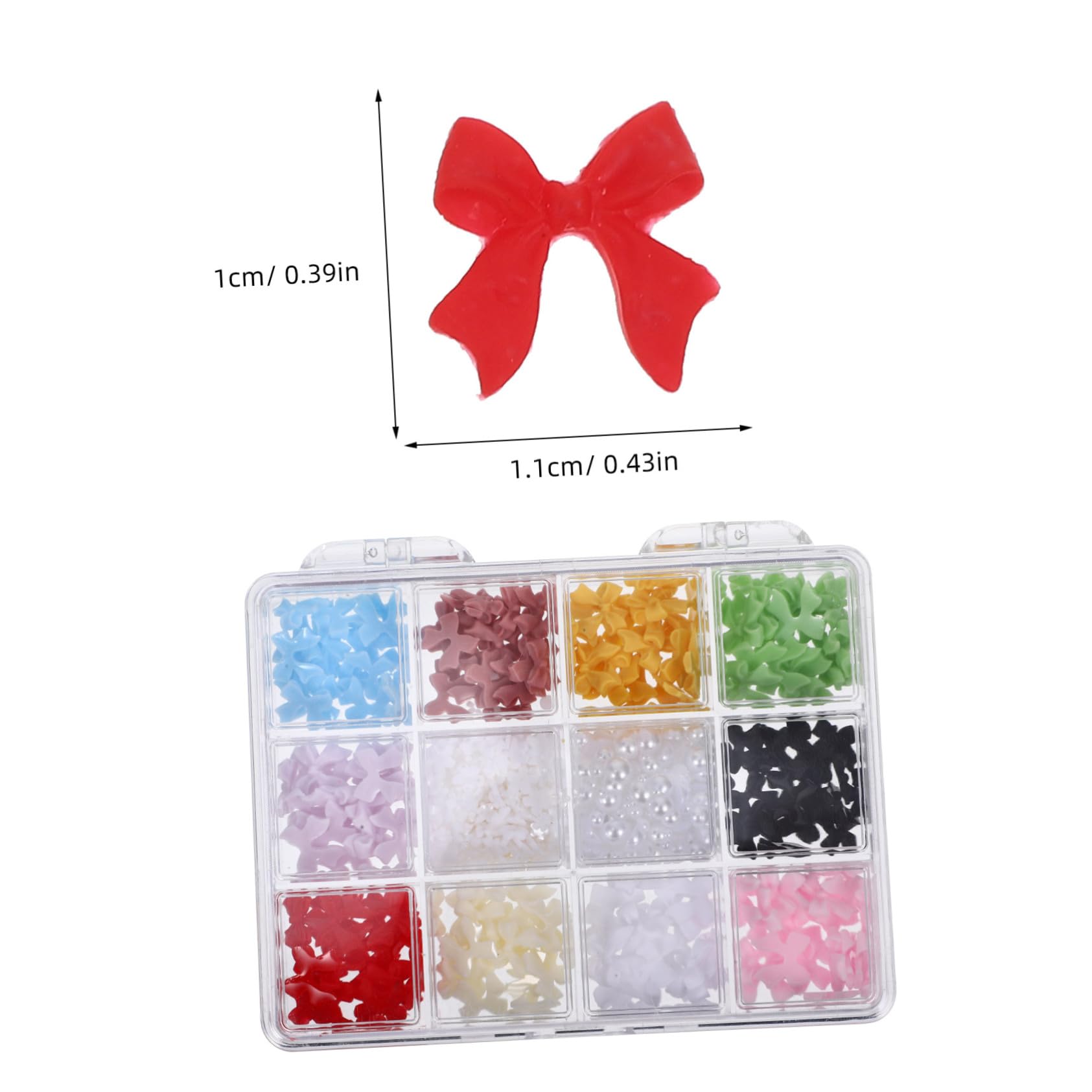 FOMIYES Compartment Mixed Pearl and Bow Nail Art Charm of Decorative Nail Jewels Nail Charms for Creative Nail Designs and Art Supplies for Women