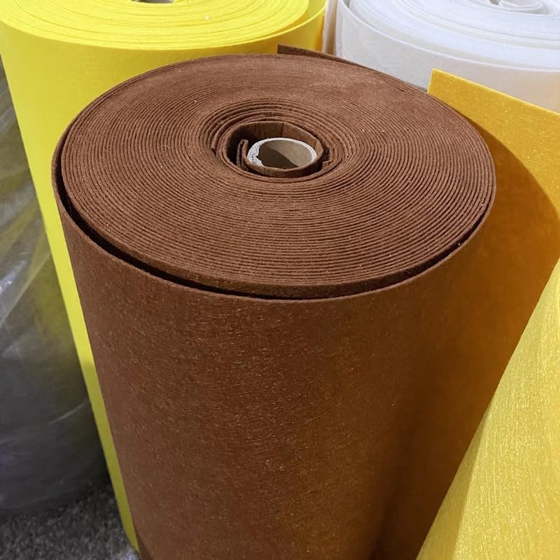 JINDAOSH 43 Colors 2mm Thick Felt Fabric By The Metre For Craft Projects DIY Handicraft Sewing Patchwork Christmas Decorations 100 Cm Wide Sold By The Meter 1 * 1m(Color:coffee)