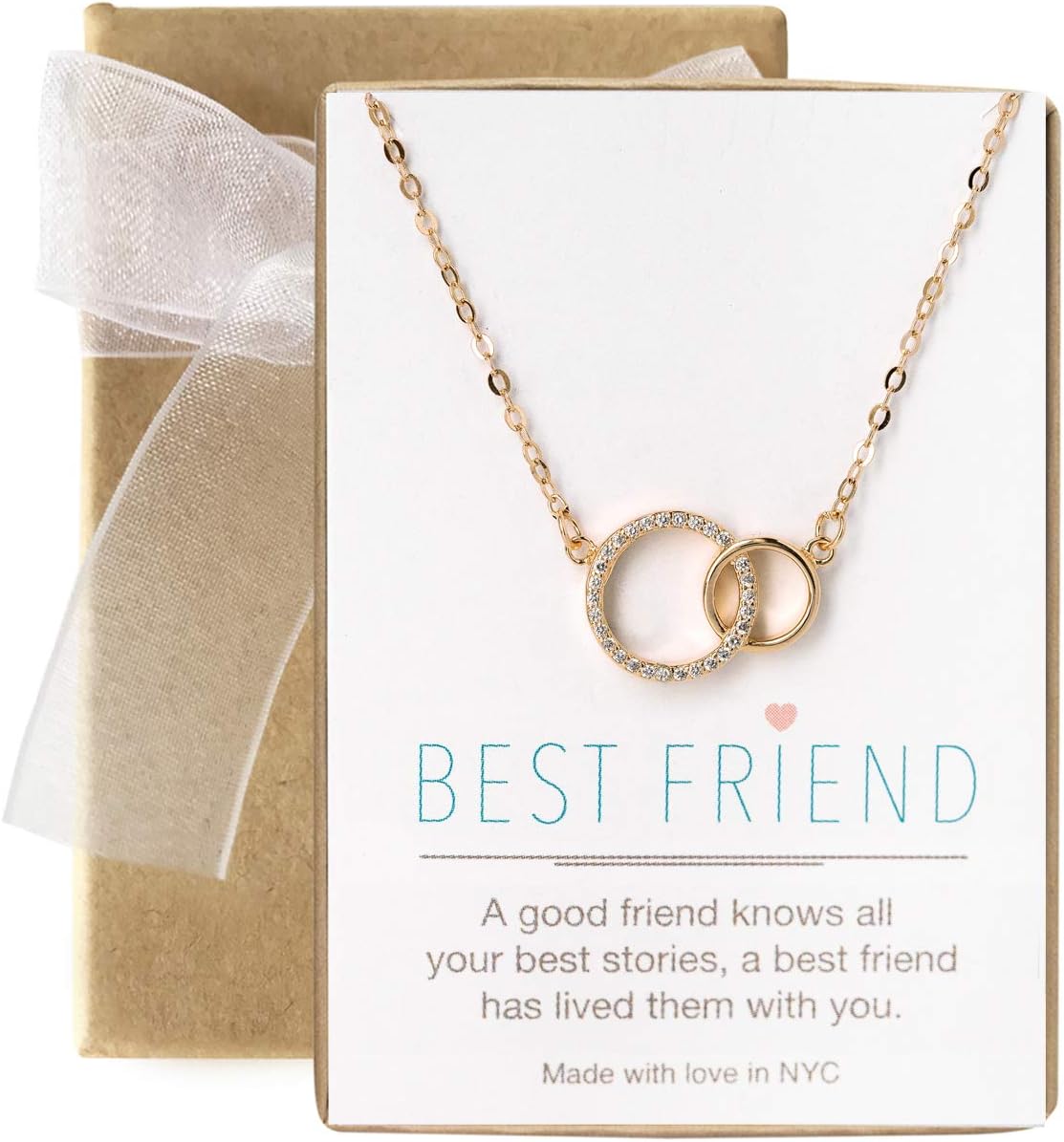A+O Friendship Necklace - Interlocking Circles Pendant Necklace in Silver, Rose Gold, Gold