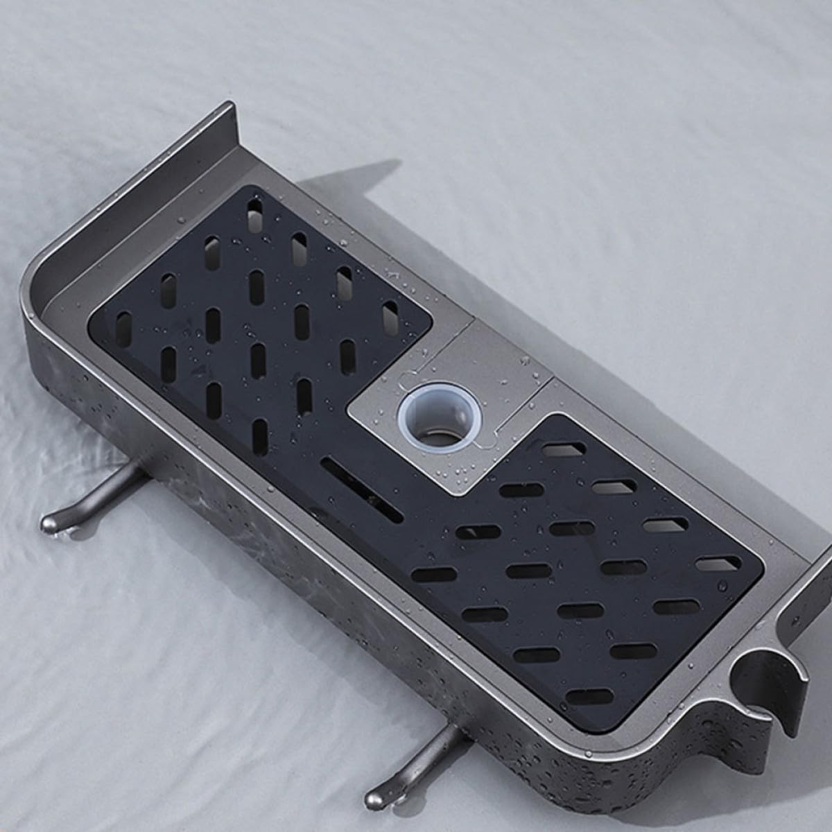Cabilock Estante de Ducha para Baño 3 Piezas de Plástico para Barra Redonda | Altura Ajustable, Instalación sin Taladro, Compatible Barras Redondas Comunes de 2, 3 a 2, 4cm