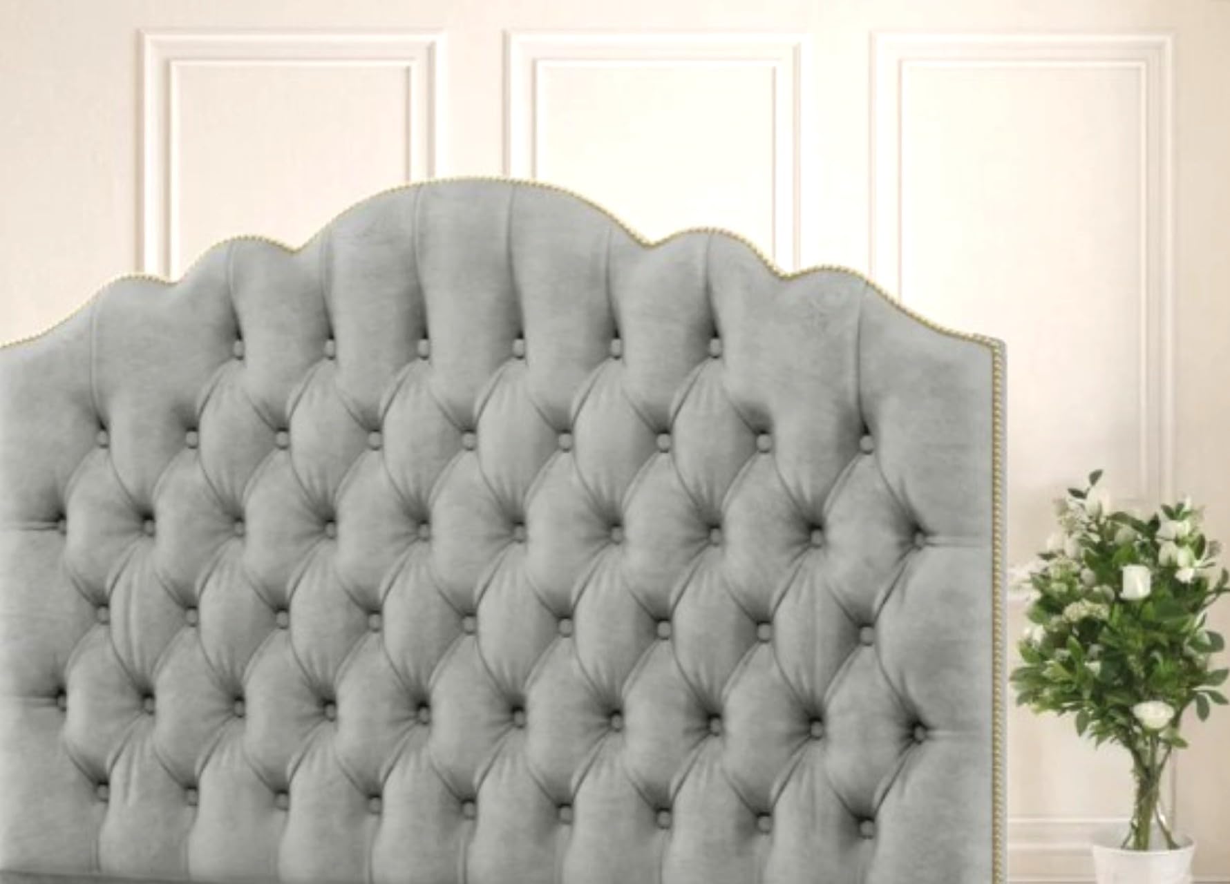 luxisleepltd Stylish Portman Headboard 36'' 44'' Tall Finished In A Luxury Plush velvet Fabric Buttons (Maroon, 3ft-44''Tall)