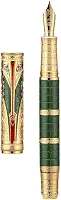 Hongdian D5X Caneta-tinteiro - Caneta verde Qin Dynasty para escrever com ponta fina e conjunto conversor
