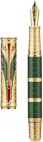 Hongdian D5X Caneta-tinteiro - Caneta verde Qin Dynasty para escrever com ponta fina e conjunto conversor