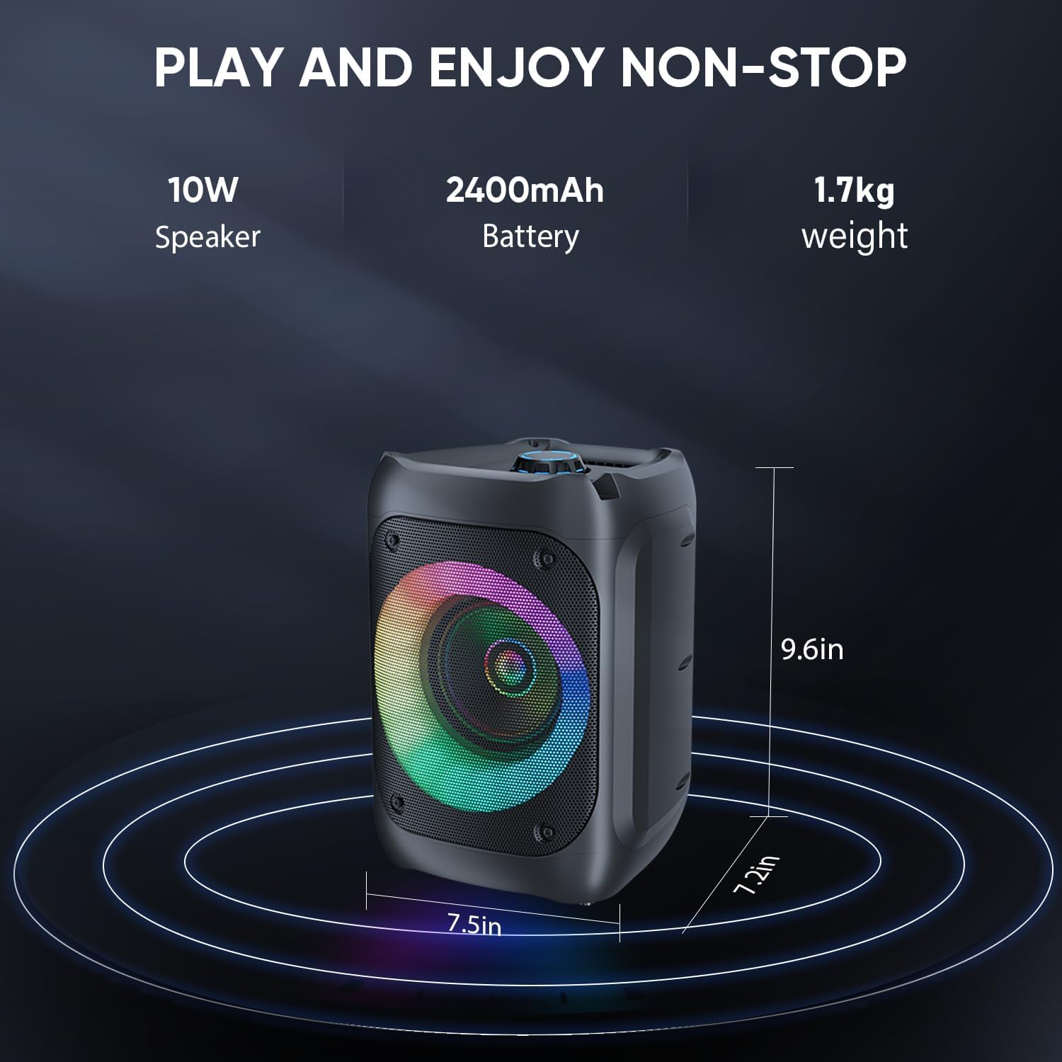Ankuka Karaoke con 2 Microfoni Karaoke Professionale Completo con 1 Microfono Wireless & 1 Microfono con Cavo Cassa Karaoke Potatile PA Sistema e Luce LED, Supporta Bluetooth/TF/USB/AUX/FM/TWS