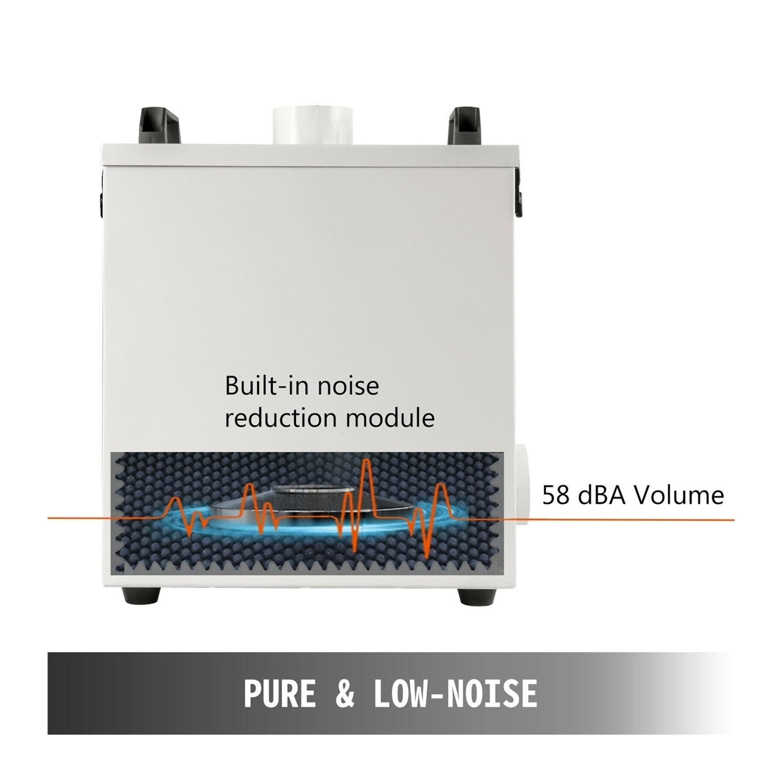 Estrattore di fumi purificatore d'aria da 80 W, 180 m³/h, a basso rumore, for la rimozione serrande metalliche for macchine for incisione CNC CO2 Per uso fai da te
