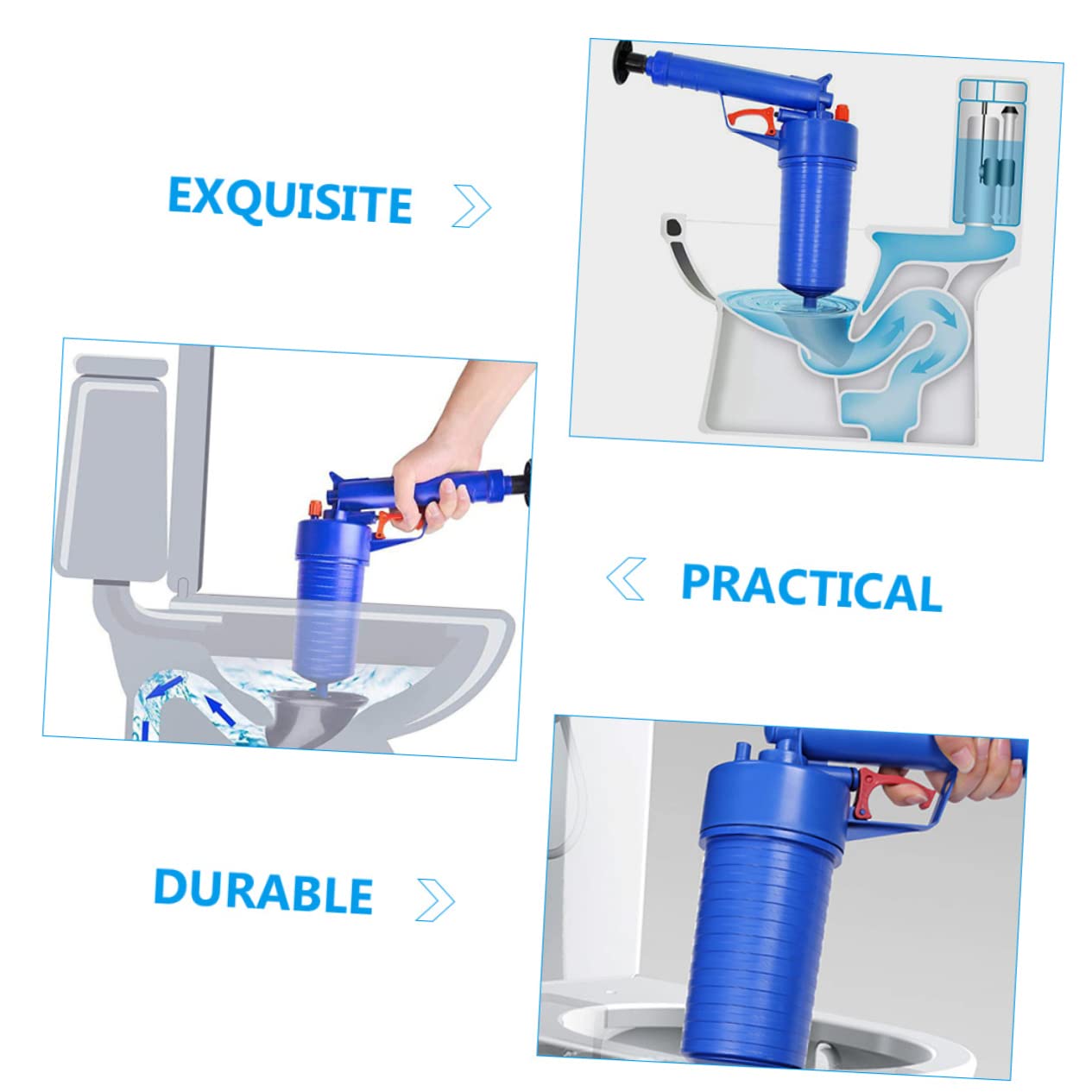 Alipis Stura Tubi per Bagno e Casa, Pompa ad Aria Potente in Abs Ventose di Varie Misure, Rimuove Ostruzioni da Wc e Scarichi | Abs, Rimuove Blocchi Flusso Potente, Accessori Ventose di Diverse Misure