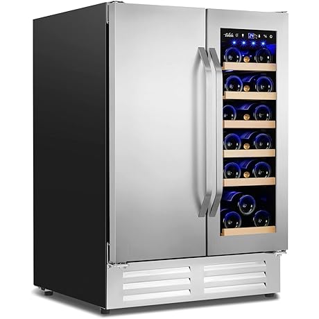 Kimchi Refrigerator Korean with Built-In Dual-Zone Wine Beverage Cooler and Powerful Compressor