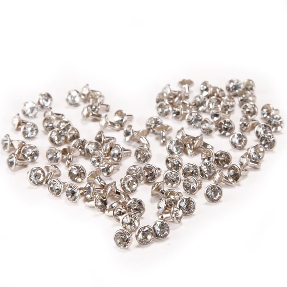 Sourcing Map 100 Rivetti Con Strass Da 8 Mm, Rivetti Rapidi Per