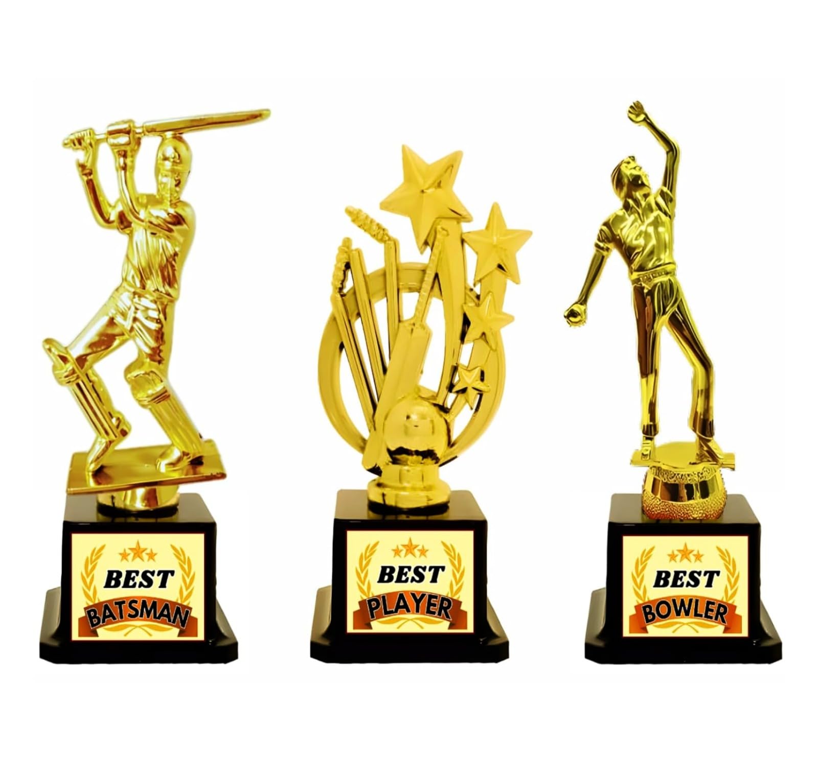 Kesora® - |Cricket Man of The Match Trophy | Cricket Best Batsman Trophy |Cricket Best Bowler Trophy | Cricket Tournament Trophy | (Model 03)-image-4