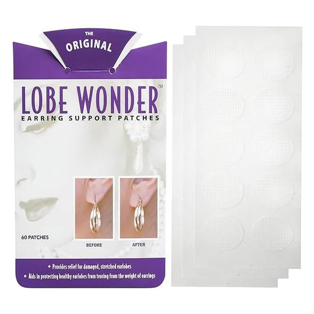 (60 Paches) Ear Lobe Tape/Invisible Ear Lobe Support Patch for Pierced Ears - Eliminates the Look of Torn or Stretched Piercings - Protects Healthy Ear Lobes from Tearing (Monthly Pack)-picture-23