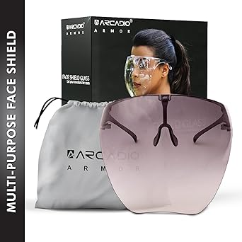 ARCADIO Armor - Multipurpose HD Clear Face Shield | Reusable | Anti-fog | Anti-Scratch | Protective Fashion Wear for Men, Women & Kids
