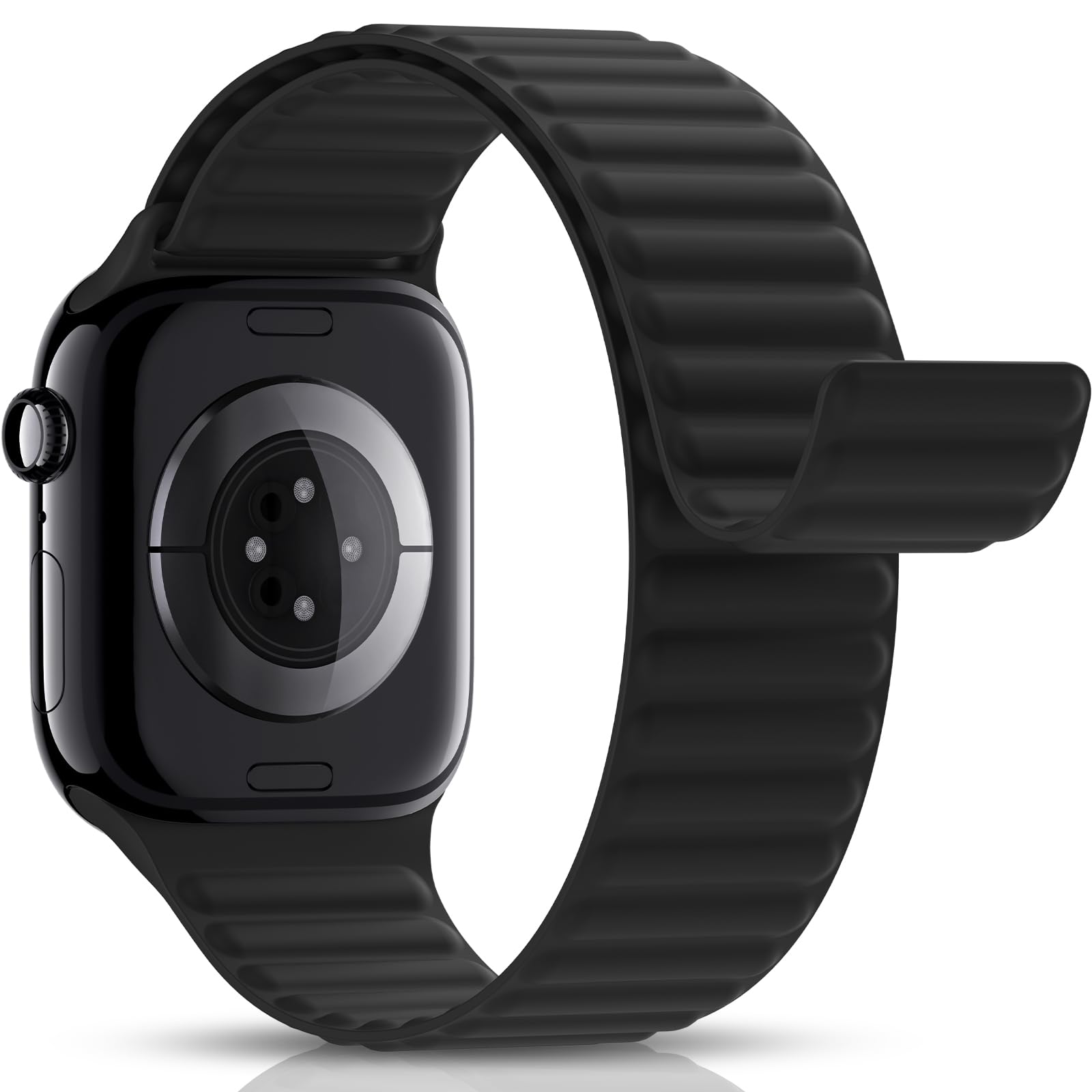 Higgs Magnetic Silicone Sport Strap Compatible with Apple Watch Straps 44mm 40mm 38mm 41mm 42mm 45mm 46mm 49mm for Men Women, Soft iWatch Wrist Band for Series 11 10 9 SE 8 7 6 5 4 Ultra 3 2 1