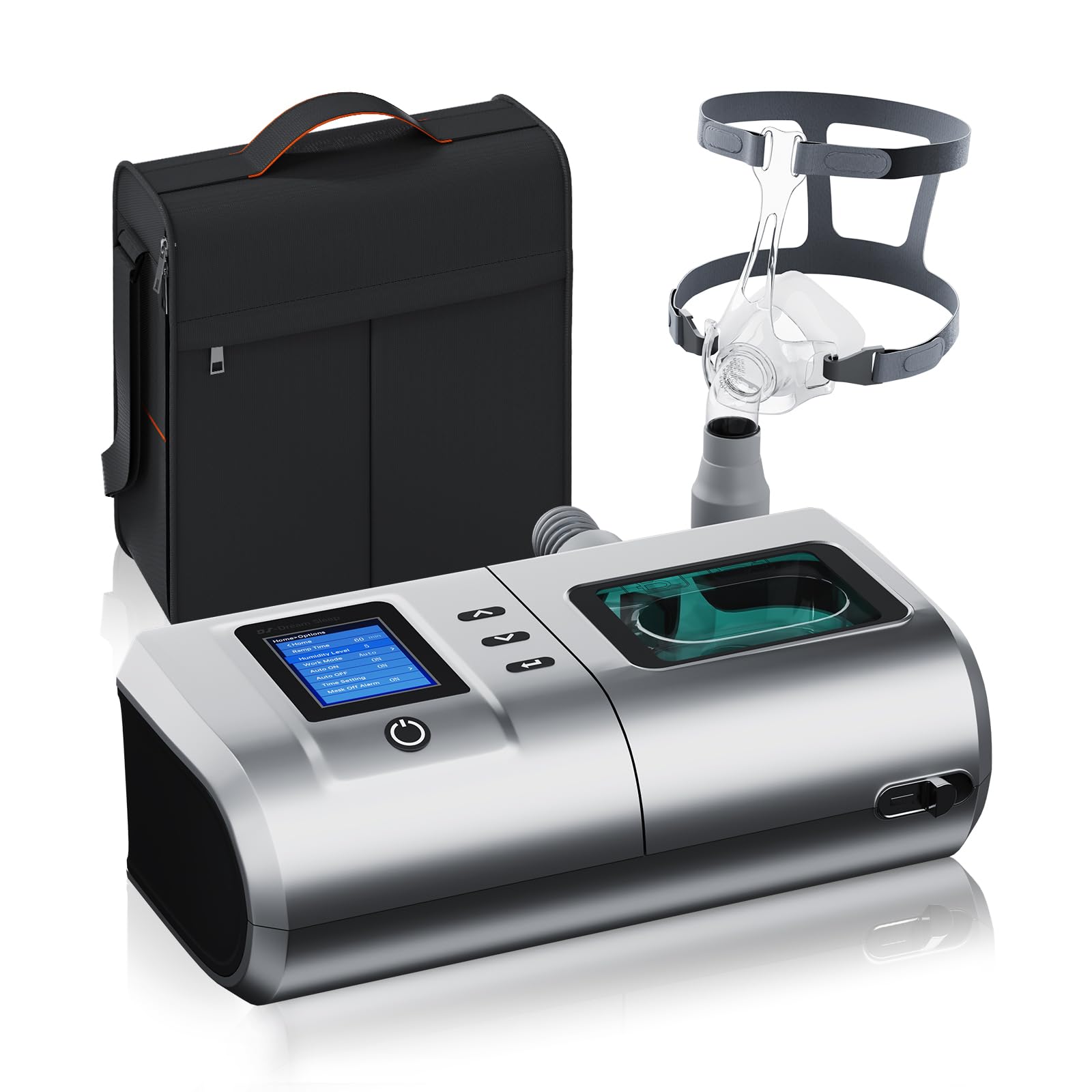 Dispositivo para Apnea del Sueño, máquina de respiración automática completa con modos dobles ajustables, ventilador para dormir, máquina para viajes y hogar con todos los accesorios y bolsa de viaje