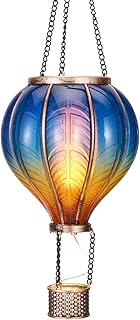TERESA'S COLLECTIONS Hot Air Balloon Lantern for Garden Decor ,Flickerin...