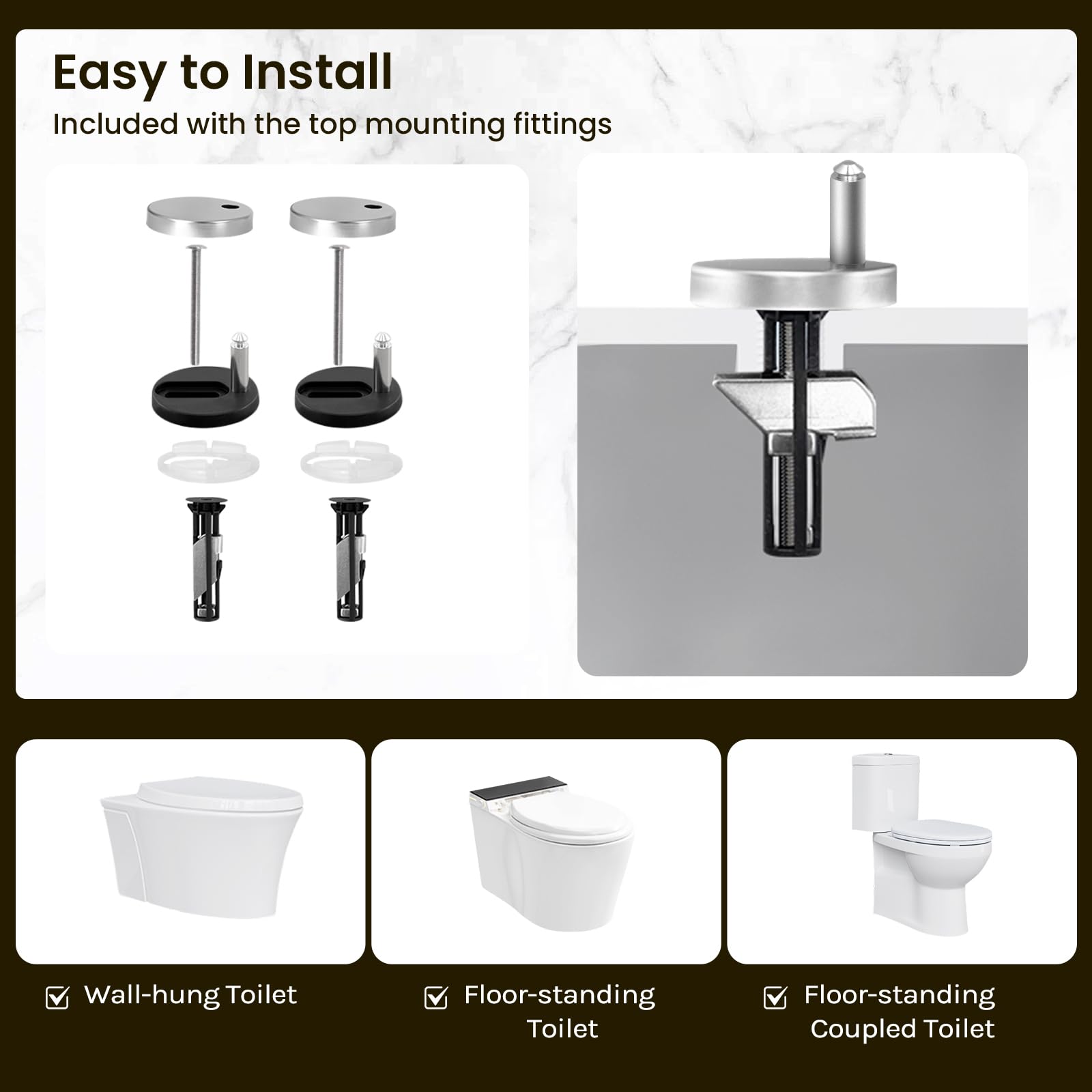 Coperchio WC WOLTU Con Chiusura Morbida - Design Ovale | Montaggio Rapido | Materiale Duroplast Resistente - Foto 7