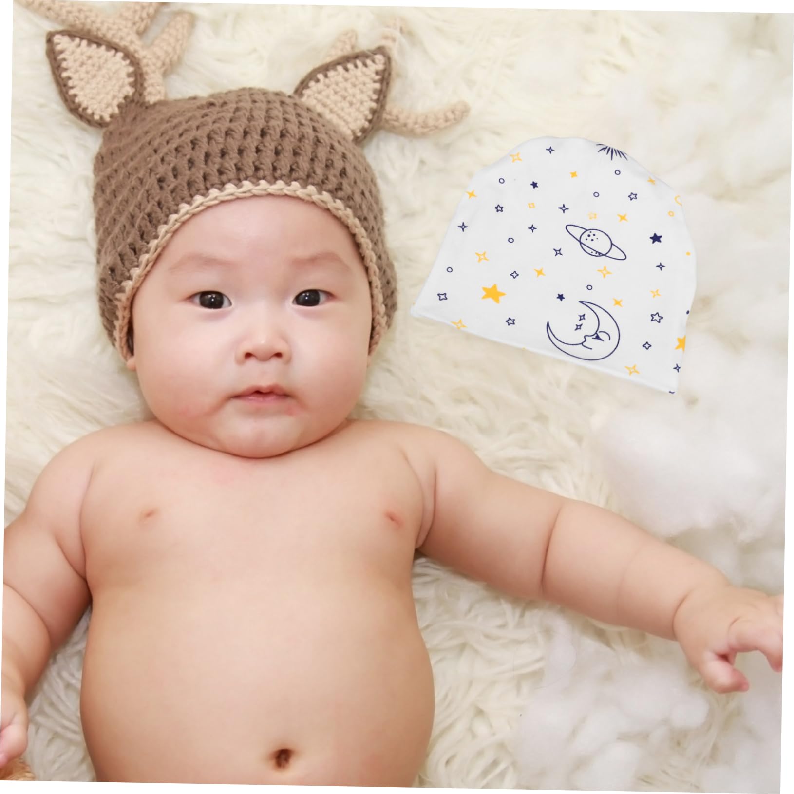 ibasenice 4pezzi Cappellino Neonatale Estivo Cotone per Beanie Leggero per Design Unico e Comfort Elevato Cappello per Abbinamenti alla Moda