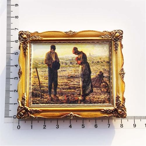 Miniatura 7 de 3D L'Angélus Jean-Francois Millet Famosas Pinturas Imán de nevera Louvre París Souvenir Pegatina Magnética Artesanía