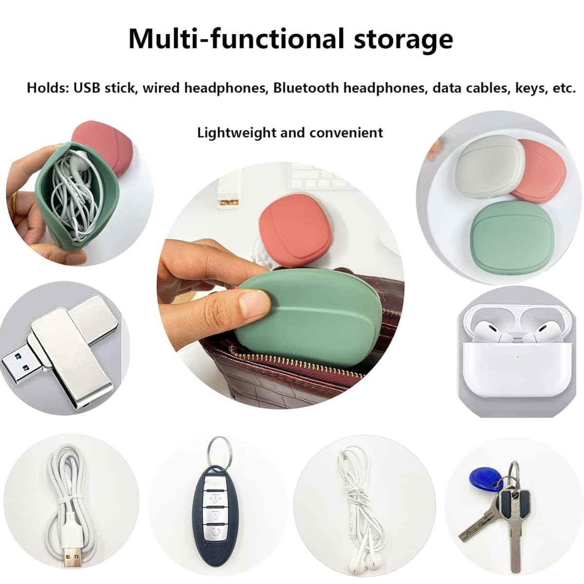 5 Pcs Headphone Bag Headphones Protective Case Storage Pouch Earbud - View #11