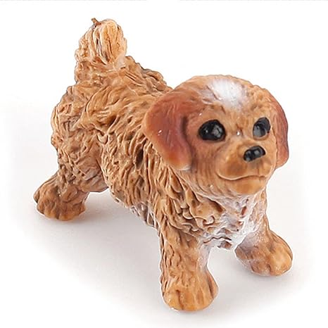 Amazon Co Jp ミニ犬の置物のおもちゃセット 手描きの犬の動物のおもちゃ マイクロランドスケープリアルな犬のプレイセット ケーキトッパー教育玩具 2 ホビー