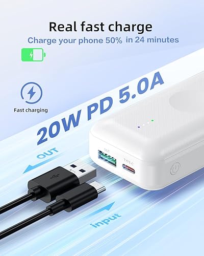 Miniatura 5 de Cargador portátil para Apple Watch, mini banco de energía de 10000 mAh para iWatch, cargador de teléfono de carga rápida con cable integrado,