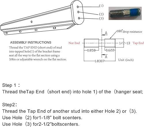 Miniatura 3 de BHTOP Suspensión de aleta de fango con resorte recto de acero inoxidable 30" longitud para todo el espaciado de pernos