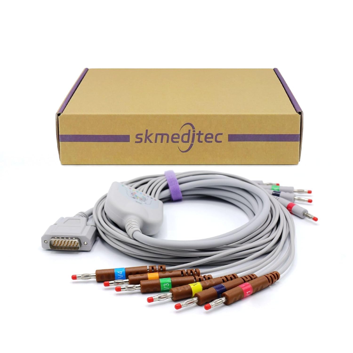 Skmeditec Compatibile ECG/EKG cavo per Nihon Kohden BA-902D Nihon Kohden/Biocare, cavo sostitutivo con connettore a 15 pin con viti senza resistenza per BJ-902D