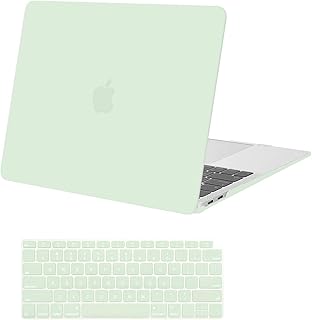 MOSISO Compatible with MacBook Air 13 inch Case 2022 2021 2020 2019 2018 Release A2337 M1 A2179 A1932 Retina Display with Touch ID, Plastic Hard Shell Case & Keyboard Cover Skin, Honeydew Green