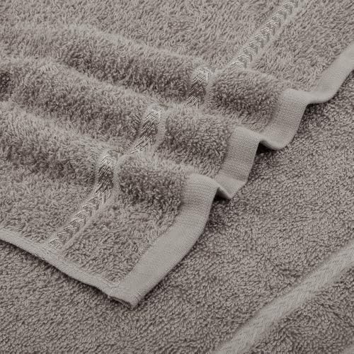 Image of Welspun Arlo Sports Hand Towel Set of 2 | 100% Cotton Gym & Fitness Essential | Soft, Absorbent & Quick Dry Sport Towel | Sweat Control for Workout, Yoga & Travel | 40 x 90 cm | Dark Blue & Grey