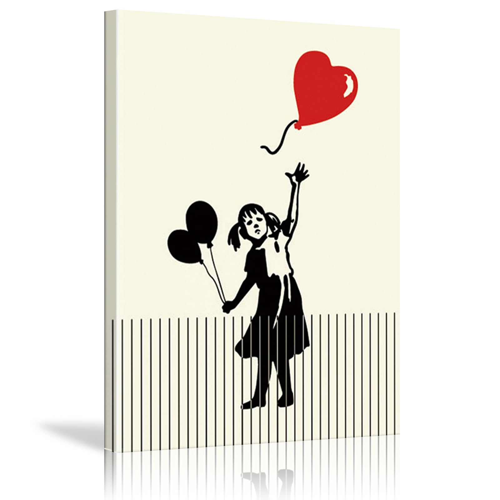 DQTUYIOP Banksy Art Print Girl Balloon Inner Frame 60x80cm Abstract Wall Art for Living Room Canvas Print of Banksy Grafitti Famous Painting Reproductions Wall Hangins, Bedroom Home Decorations