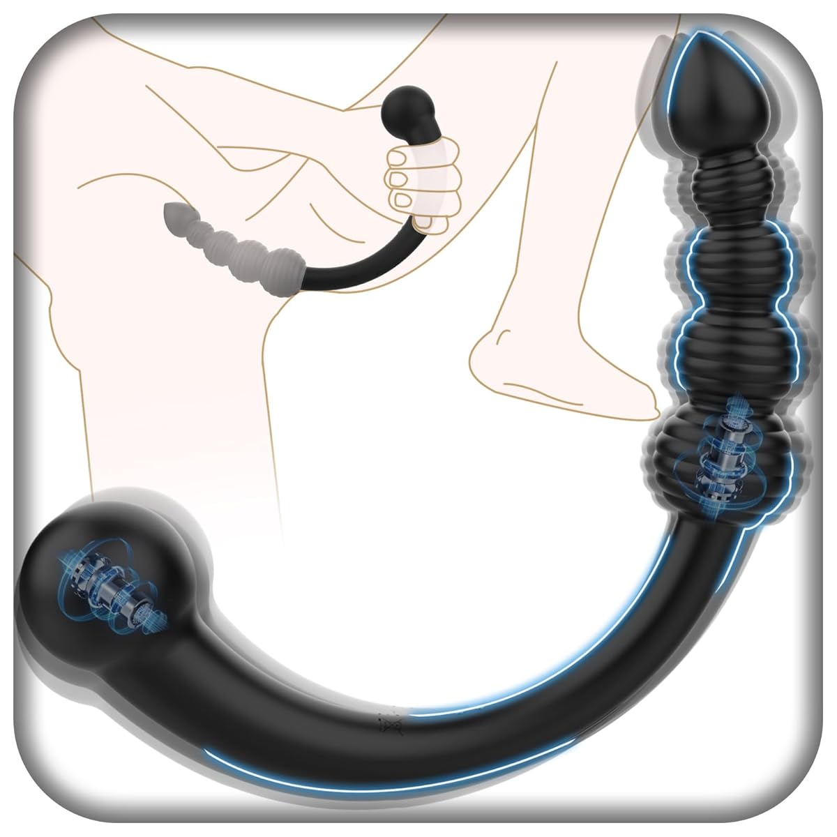 AiFox アナルバイブ 双頭ディルド アナルビーズ 前立腺【双頭x5連珠X10種激震x2つ強力モーター＝同時責めによる絶頂快感！】前立腺刺激ビース 会陰部刺激 肛門プラグ アナル拡張 あなるぷらぐ Gスポットを直撃 中いき膣内完〇全開発 クリトリス 潮吹き 内外同時責め W攻撃 磁気充電 生活防水 男女兼用 あだるとグッズ 大人のおもちゃ