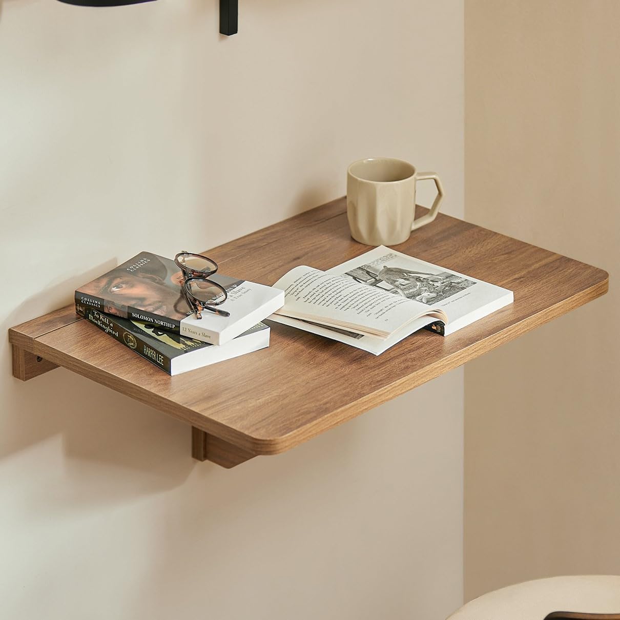 Amazon.com: Haotian SoBuy Trestle Desk Wall-Mounted Drop-Leaf Table Folding Kitchen & Dining ...