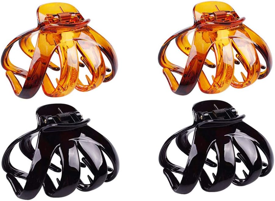 CONOFA 4 Pieces Classic Large Styling Octopus Hair Claw Clip Strong Holding Power Hair Clips Outdoor Hair Grip Hairpins Hairgrip for Women and Girls
