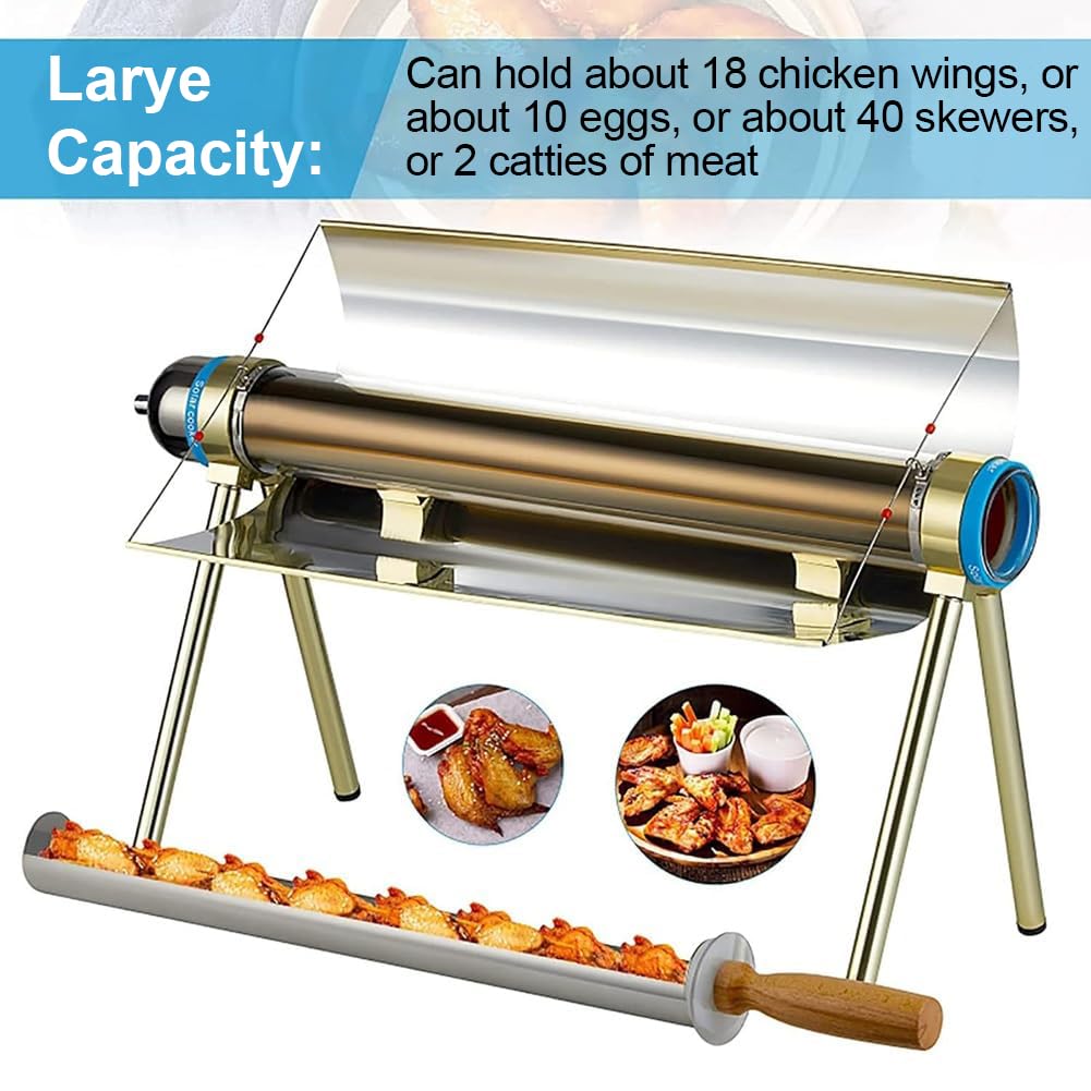 Tragbarer Solarofen Grill und Campingkocher, 1,5 l Outdoor-Solarkocher für Rucksackreisen, Wandern und Notfallkochen