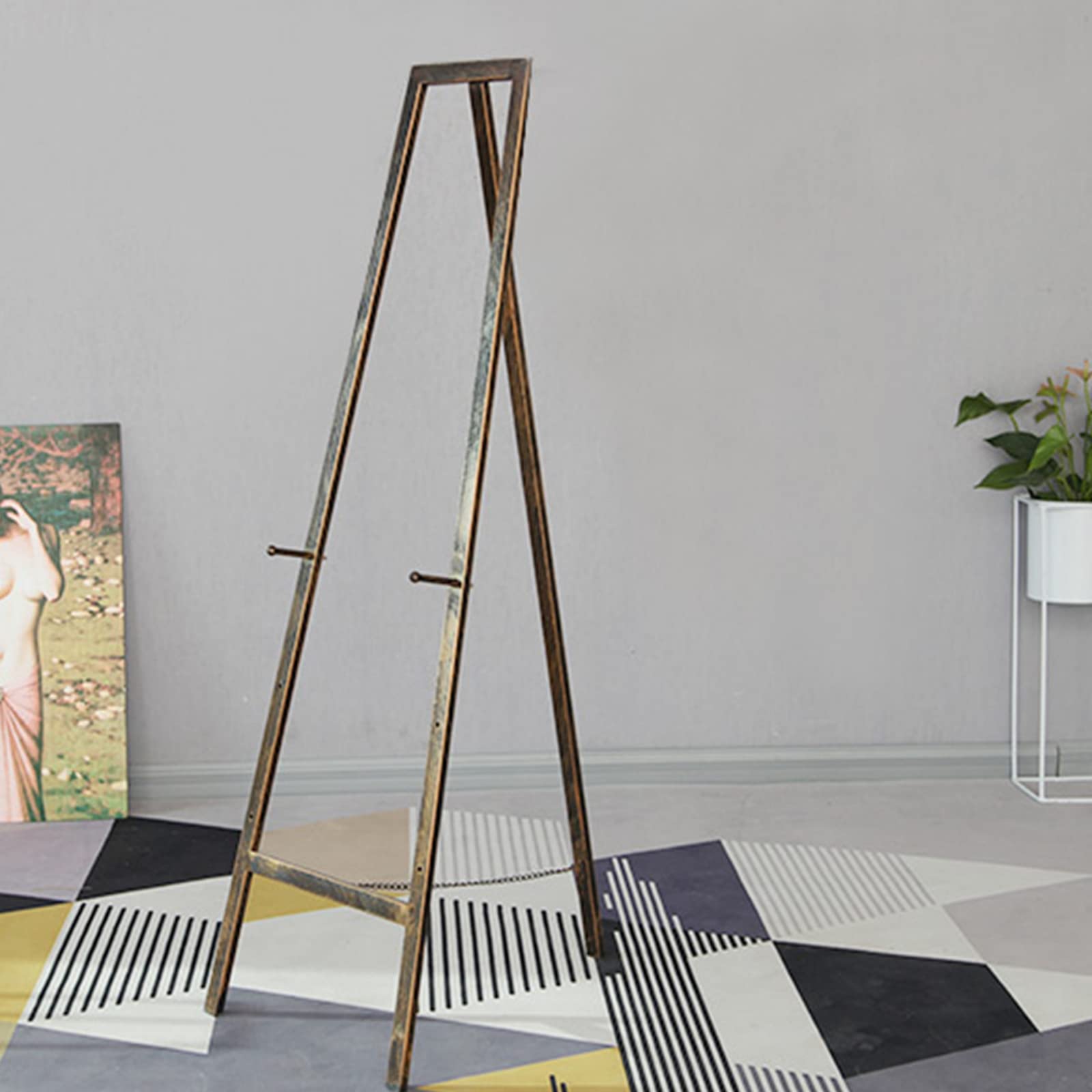 NZPOST Cavalletti Alti 120 cm/150 cm Cavalletto Pieghevole in Ferro Dorato Cavalletto Portatile per artisti Cavalletti da Studio robusti per Schizzi in Interni ed Esterni Altezz