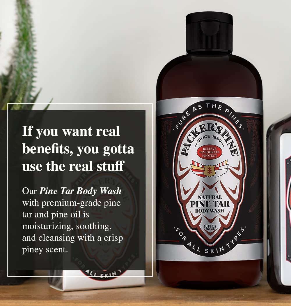 Packers Pine Tar Body Wash Soothing Mens Shower Gel For