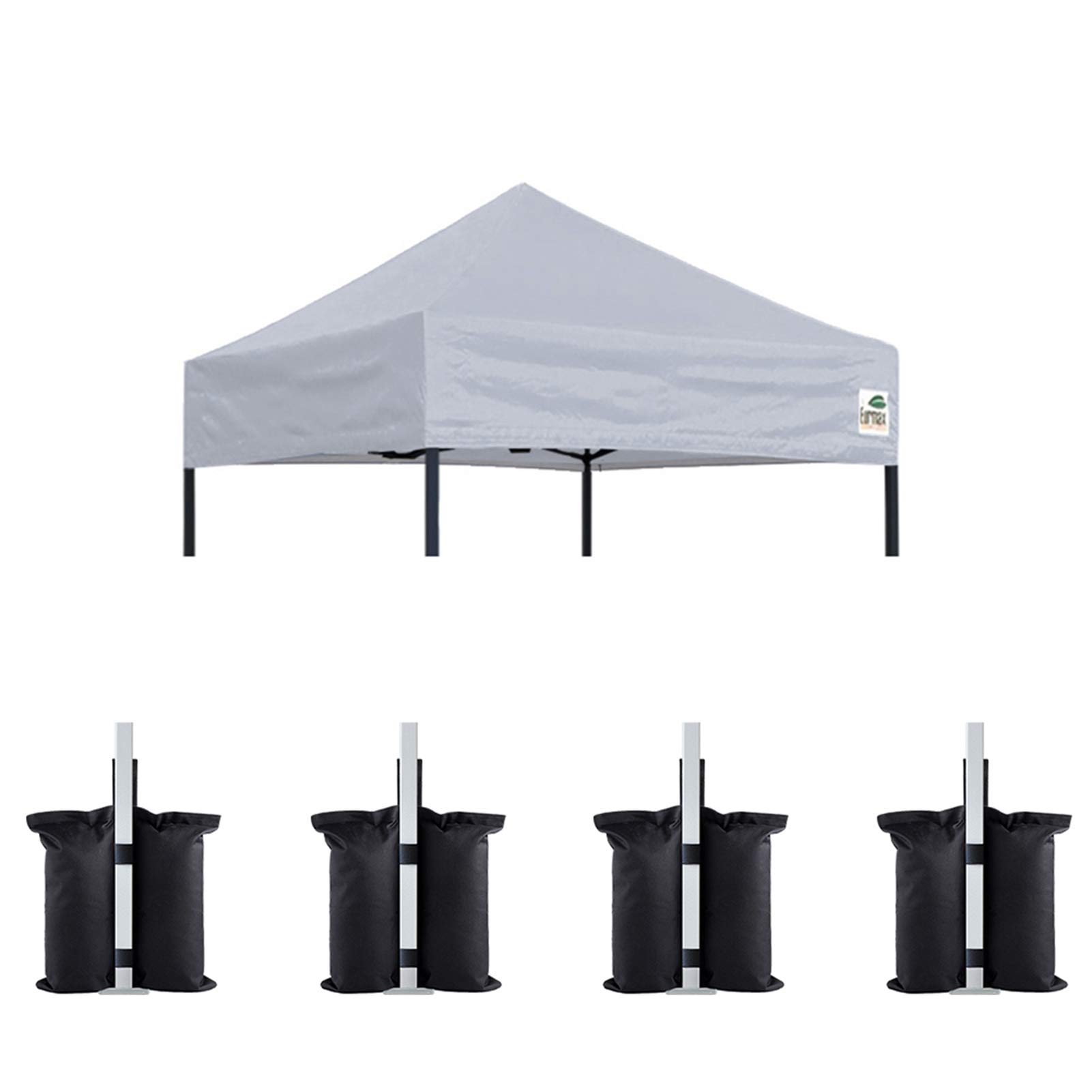 Eurmax USA 5x5 Pop Up Canopy Replacement Top,Universal Instant Canopy Cover ONLY,Heavy Duty UPF 50+ UV Protection,Water & Wind Resistant Tarp,30+ Colors Available,Bonus 4 Sand Bags(Gray) — image 1
