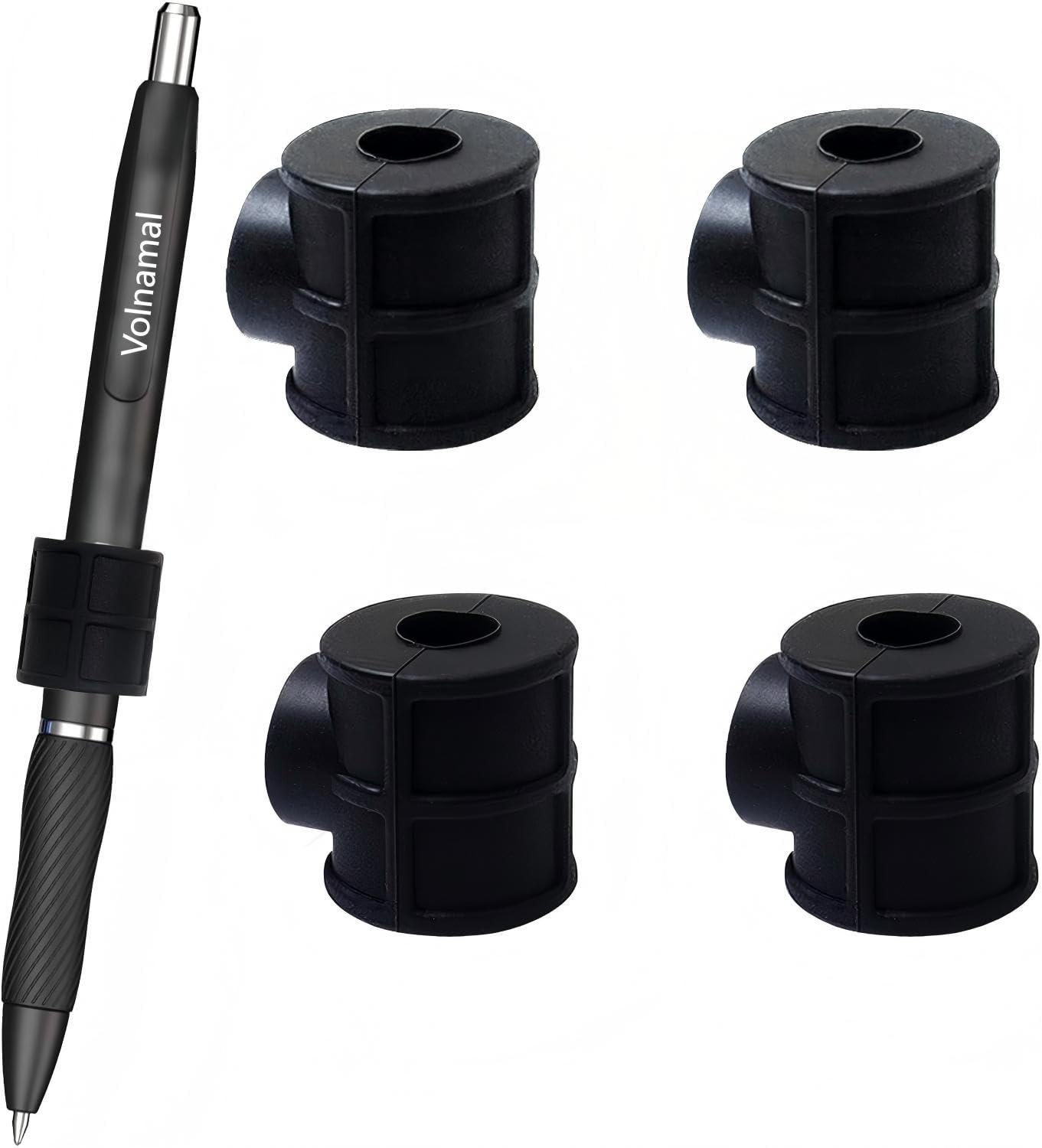 4-Pack Magnetic Pen Holder for Fridge & Whiteboard, Strong Adjustable Silicone Organizer - Holds Pens, Pencils, Markers up to 1.3cm, for Office, Kitchen, Workshop, Classroom