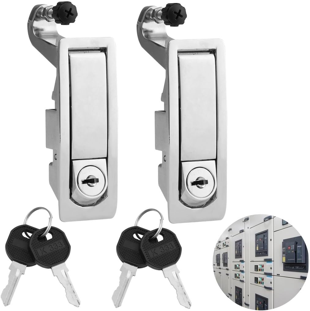 Compression Latches, Hand Operated Compression Lever Locks, 2 Pcs Zinc Alloy Trigger Latch Locks with 4 Keys, Fit 0.04-0.94 in Doors, for Electronic Closures
