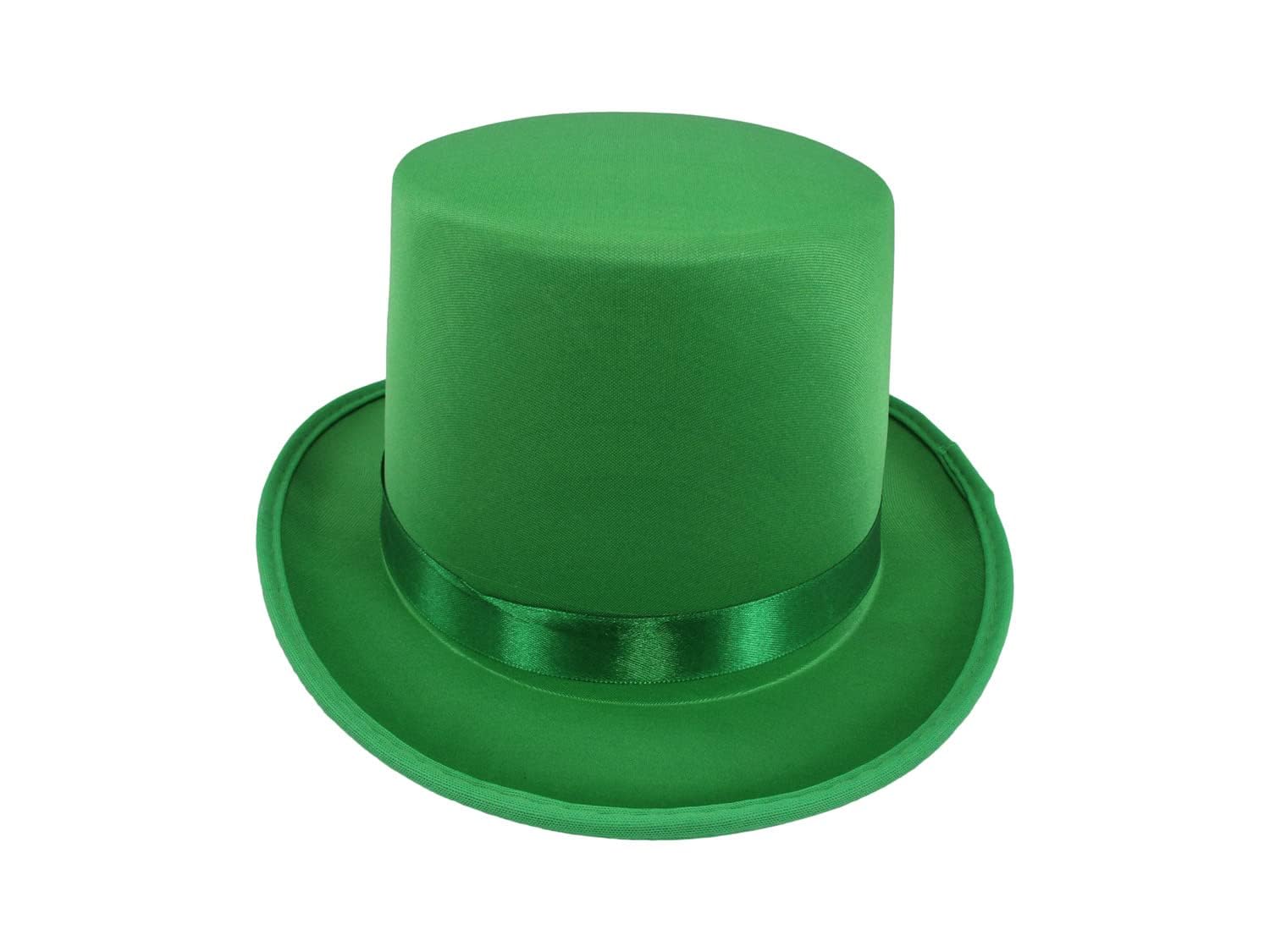 Adult Satin Top Hat Costume Magician Gentleman, 20s Tuxedo Formal Costume Top Hat Hats Green Irish Top Hat Leprechaun Top Hat for St. Patrick Day Fancy Dress Fedoras