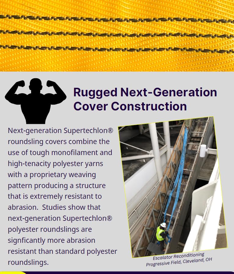 LIFTEX® | Advanced Cover SuperTechlon Round Sling | Green x 12' Endless (V:6000; C:4800; B:12000) | USA Made | Higher Rating | Next-Gen Cover | Lifting Rigging Moving Towing Hoisting - Image 5