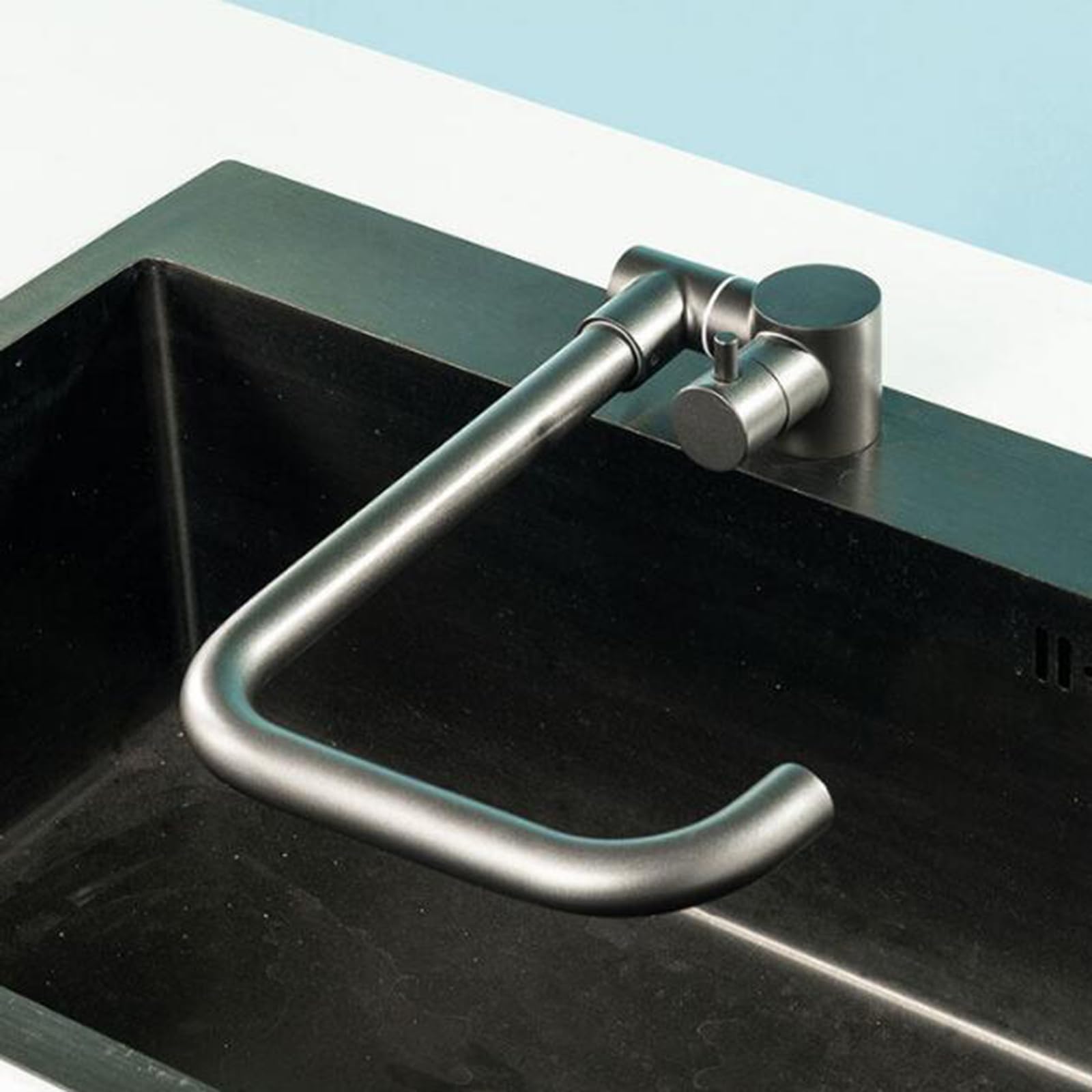 Grifo Cocina Abatible bajo Ventana Gris Grifo Fregadero Cocina Abatible Acero Inoxidable-Gris