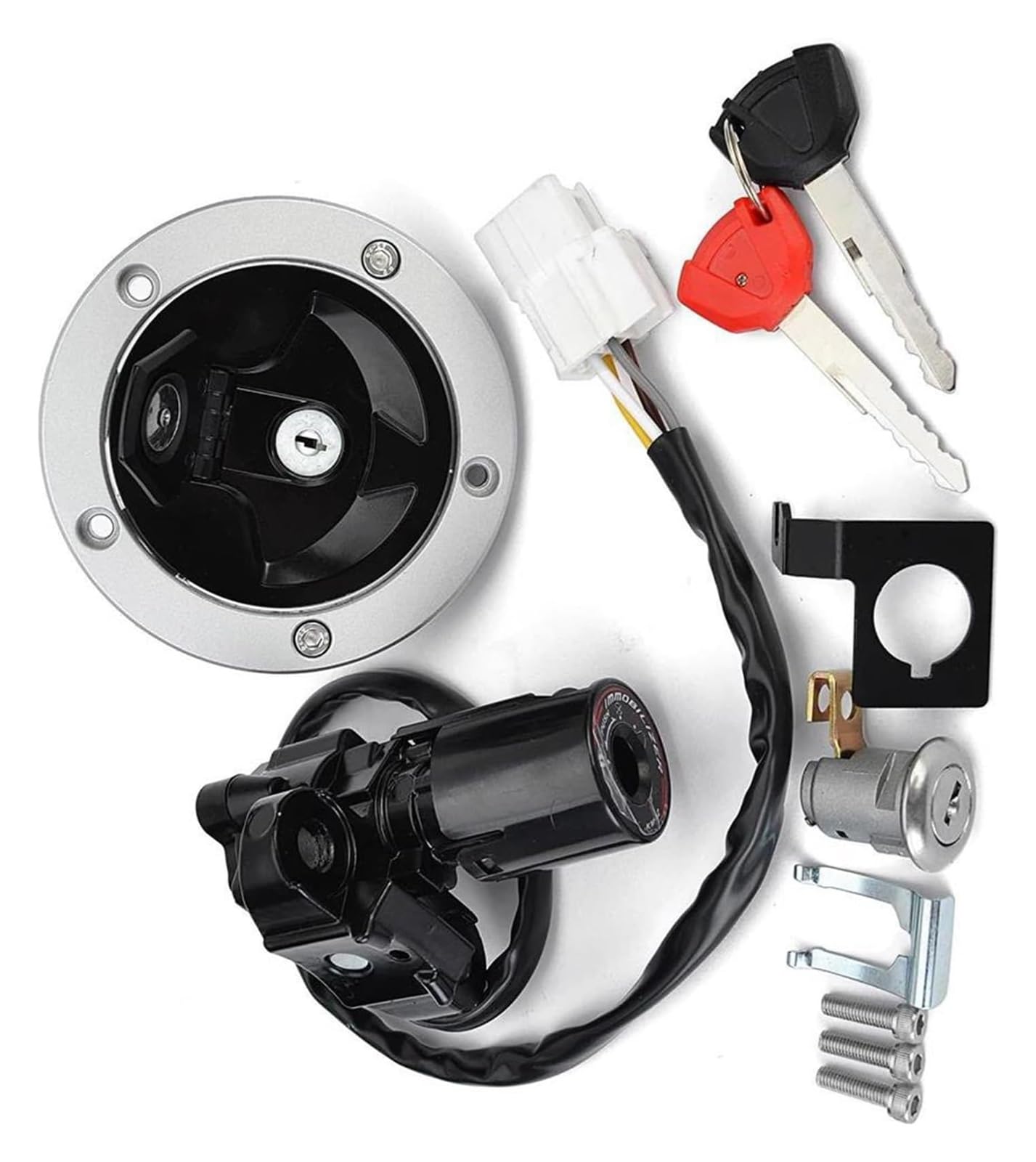 Cerradura De Encendido para Kawasaki para Ninja 1000 para ZX1000 2018-2019 27005-0608 Interruptor De Arranque Encendido Motocicleta Bloqueo Tanque Gasolina 2 Llaves