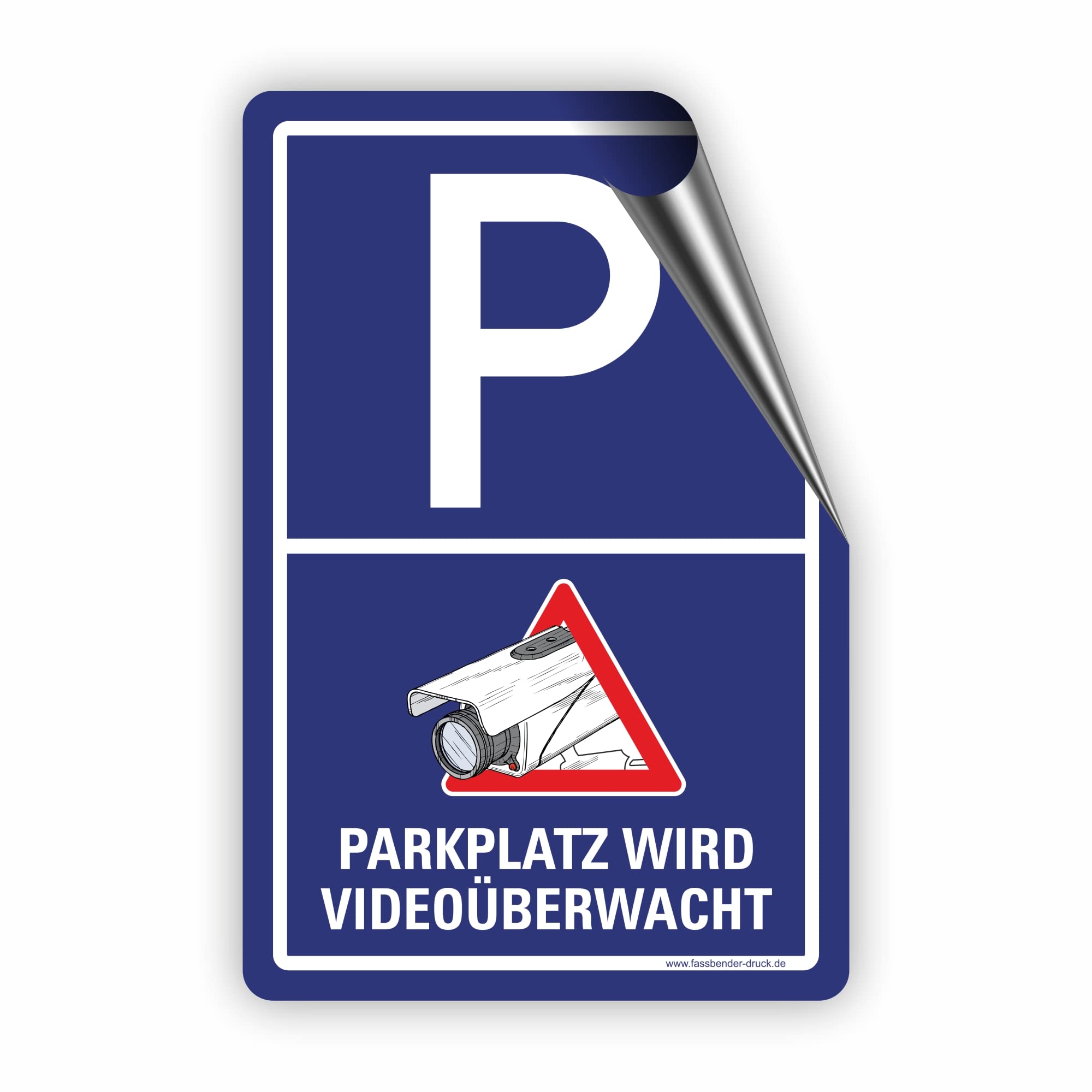 PARKPLATZ IST VIDEOÜBERWACHT Schild zum Markieren eines videoüberwachten Bereiches - Aluverbundplatte für ein Videoüberwachungsschild - (90x60cm AUFKL.)