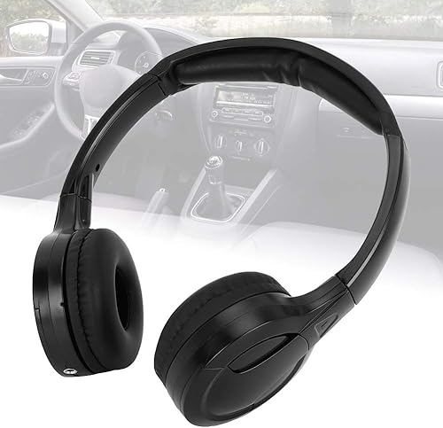 Miniatura 5 de Terisass Auriculares inalámbricos para coche, auriculares inalámbricos IR de 2 canales para niños, auriculares inalámbricos DVD para automóvil