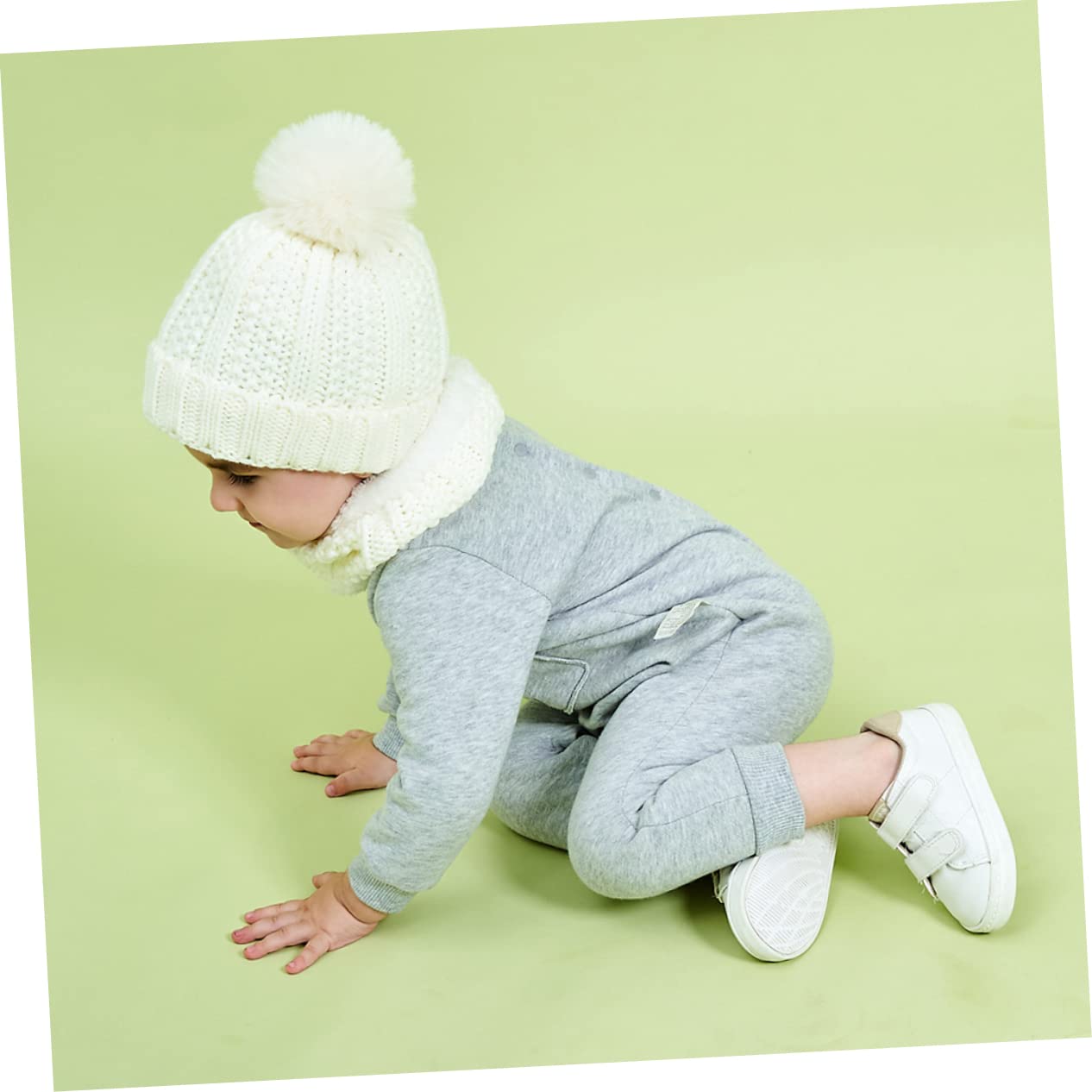 BESPORTBLE Sombrero de Punto cálido de los Sombrero de Punto cálido niña Sombreros de Bebe Sombrero Caliente Sombreros Infantiles Gorro de Invierno para Acrílico Blanco