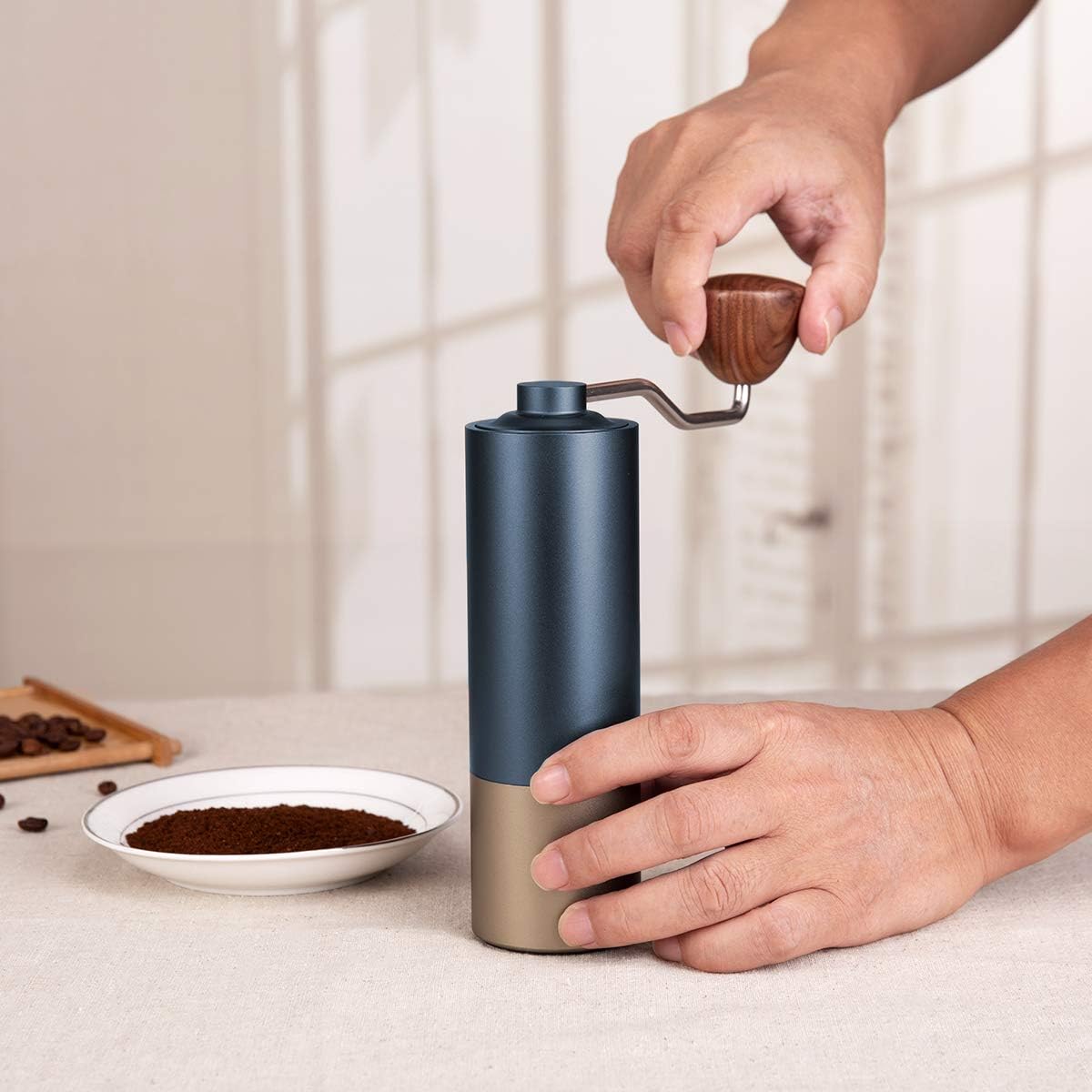 Uр Tо 40% оƒƒ Bescoff 35 gr. Manual Coffee Grinder, Built-in Adjustable Coarseness Selector, Stainless Steel Conical Burr Mill, Aluminum Chambers, for French Press, Pour Over, Aeropress, Espresso, Turkish Chеареѕt 🛒 Bescoff 35 gr. Manual Coffee Grinder, Built-in Adjustable Coarseness Selector, Stainless Steel Conical Burr Mill, Aluminum Chambers, for French Press, Pour Over, Aeropress, Espresso, Turkish