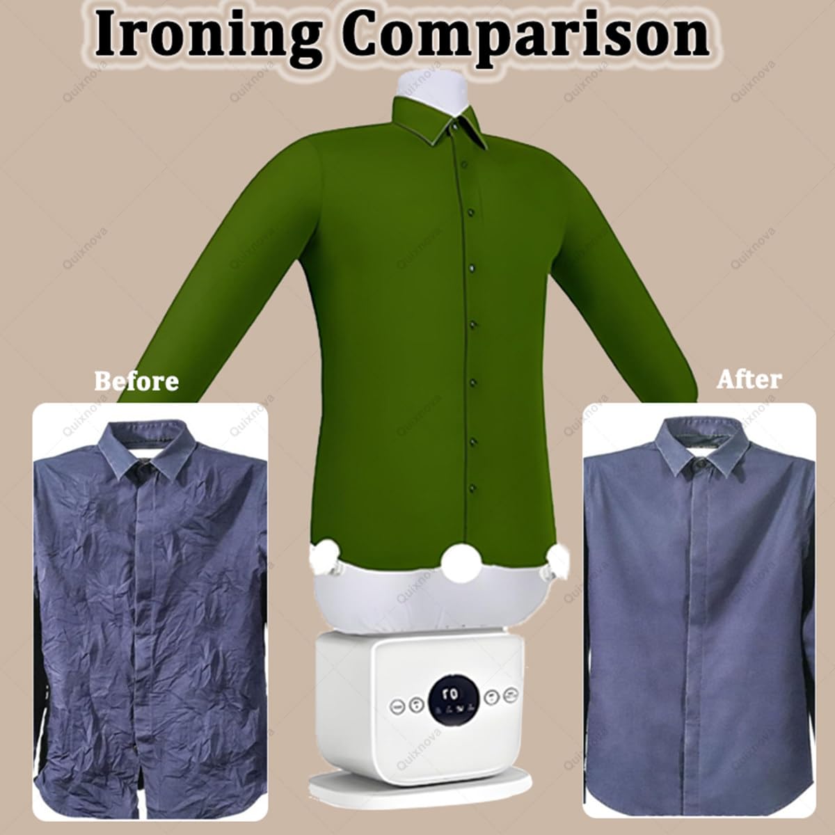 Kit stiratrice automatica, tipo touch 360°, stiratura e asciugatura per camicie, pantaloni, gonne e scarpe, design umanoide per una cura dei vestiti senza sforzo